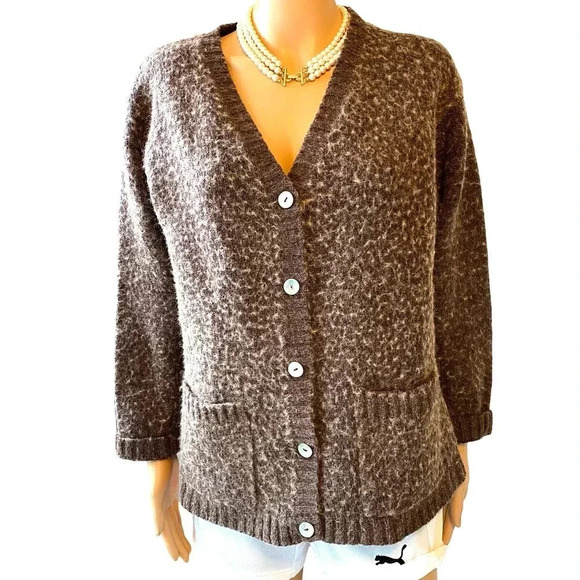 VTG Carolyn Taylor Wool Blend Granny Core Sweater Cardigan Plus Size 2X Pockets - Picture 1 of 6